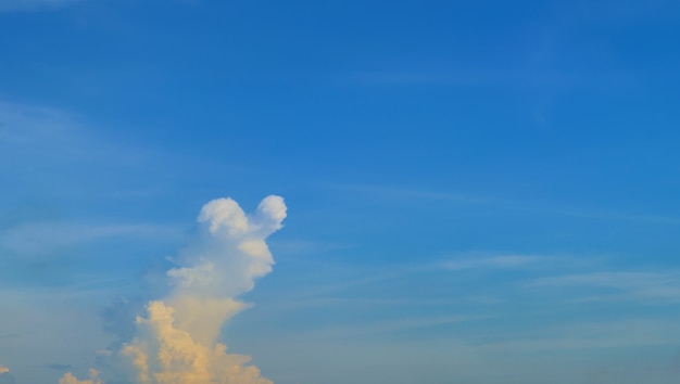 Vue en grand angle sur le ciel bleu et partiellement nuageux à la lumière du jour en été