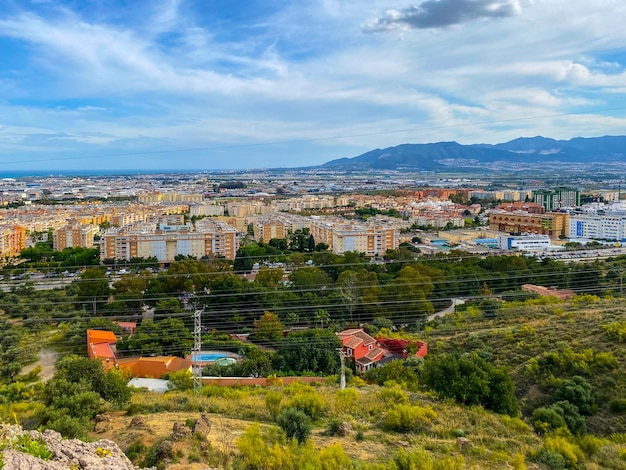 Vue grand angle du quartier de Teatinos à Malaga