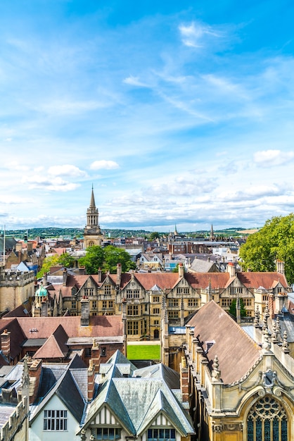 Vue Grand Angle De High Street D'oxford City, Royaume-uni.