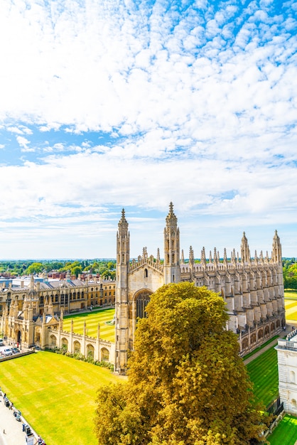 Vue grand angle de la ville de Cambridge, Royaume-Uni.