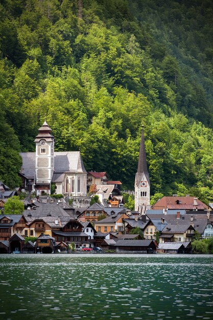 Vue de Hallstatt - vieille ville, Autriche