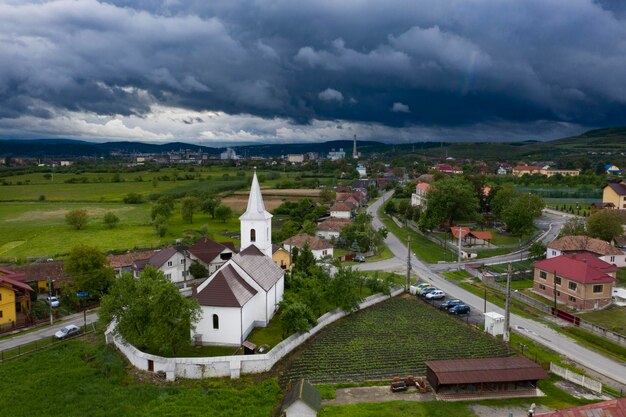 Vue à haut angle des bâtiments contre le ciel