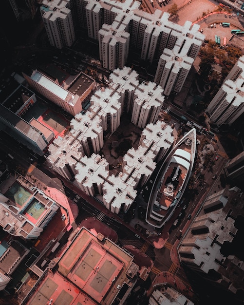 Vue à haut angle des bâtiments de la ville