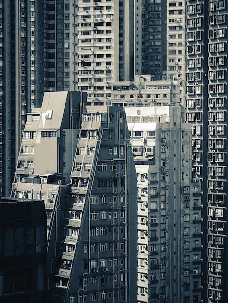 Vue en haut angle des bâtiments de la ville