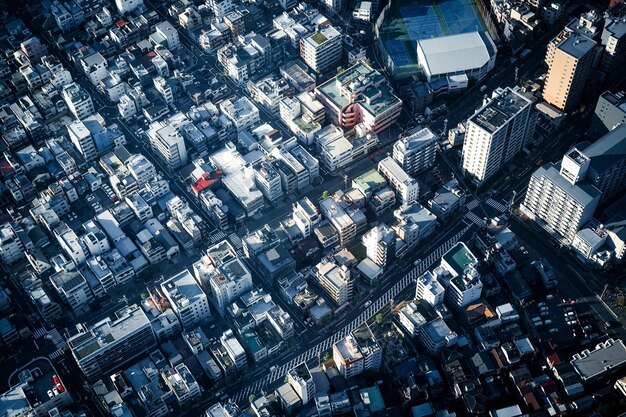 Vue à haut angle des bâtiments de la ville