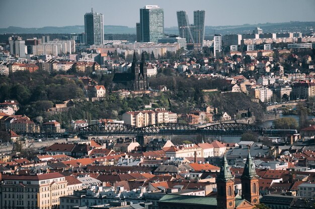 Photo vue à haut angle des bâtiments de la ville