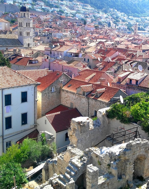 Vue à haut angle des bâtiments de la ville