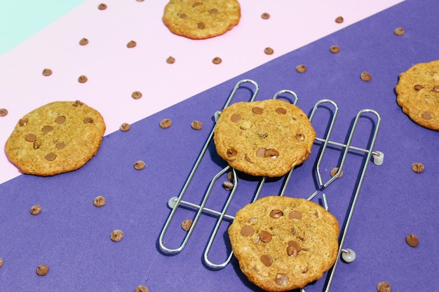 Photo vue à haut angle des biscuits sur la table