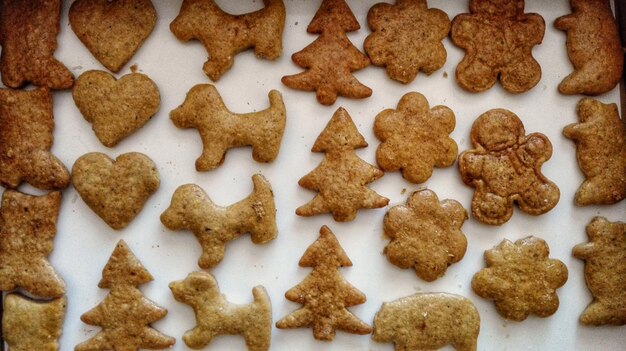 Vue à haut angle des biscuits