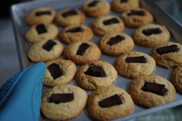 Vue à haut angle des biscuits