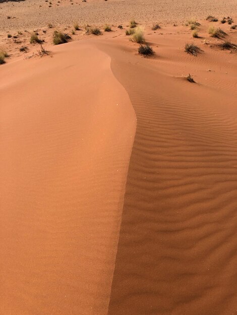 Vue à haut angle de la dune de sable