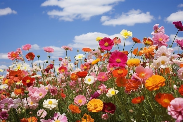 Vue à haut angle des fleurs de marguerite sur fond rose