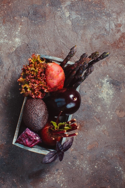 Photo vue à haut angle des fruits sur la table