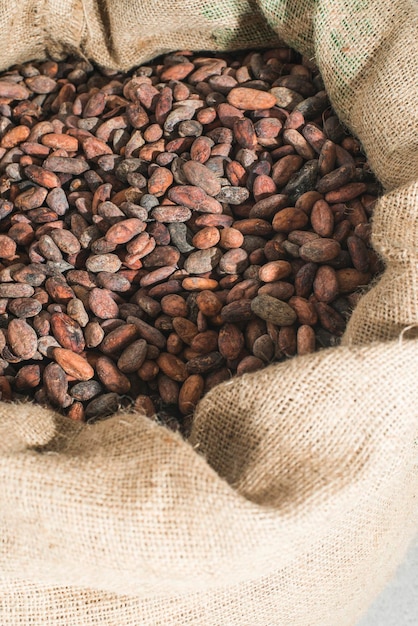 Vue à haut angle des grains de café