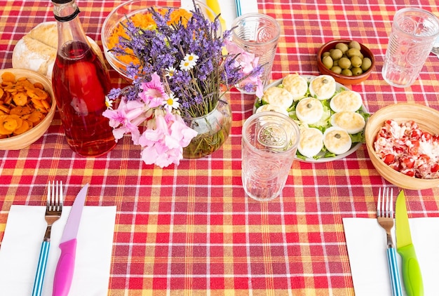 Photo vue à haut angle des légumes sur la table