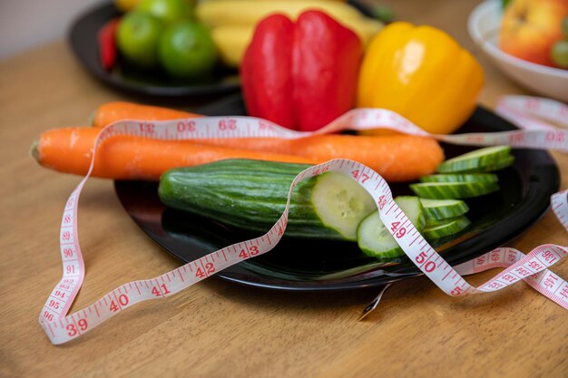 Vue à haut angle des légumes sur la table