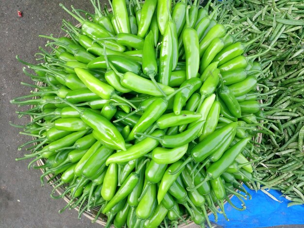 Photo vue à haut angle des légumes verts