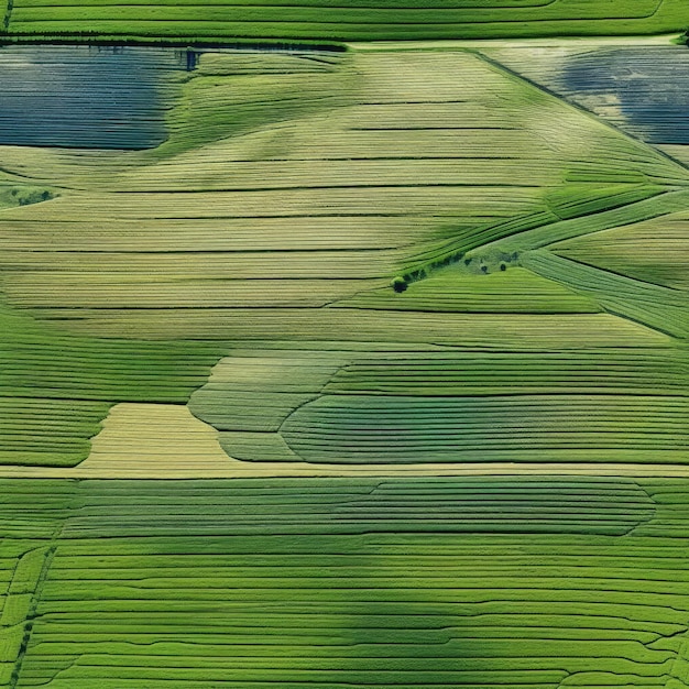 Vue de haut des champs des agriculteurs d'été