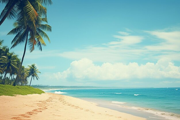 Vue d'en haut de la surface de l'eau avec l'ombre des feuilles tropicales sur les vacances d'été sur la plage de sable blanc