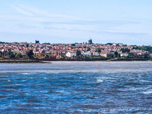 Vue HDR de Birkenhead à Liverpool