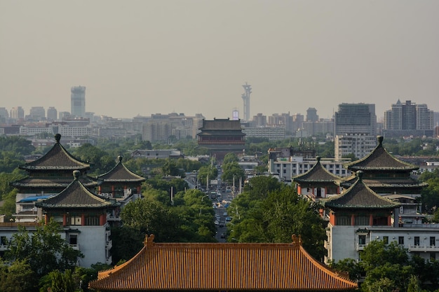 Photo une vue de l'histoire et de la métropole moderne histoire de la civilisation pékin chine