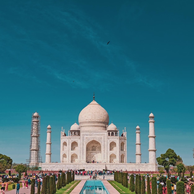 Vue de l'historique Taj Mahal contre le ciel