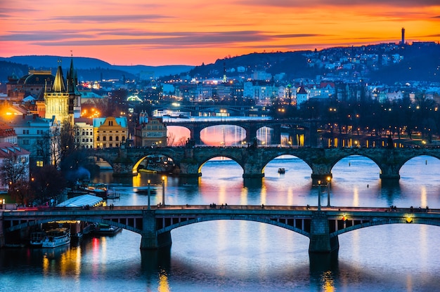 Vue de l'hiver Prague en République Tchèque