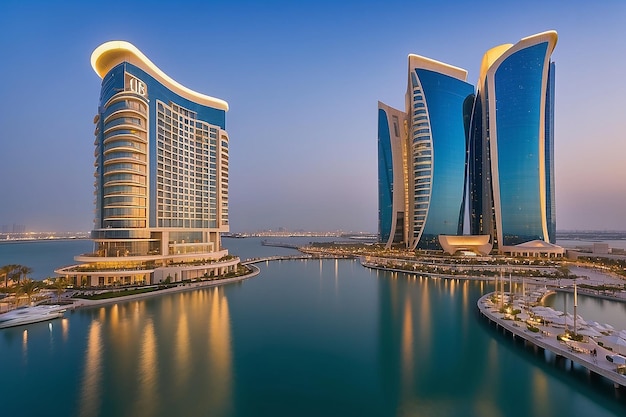 Vue de l'hôtel Four Seasons à la baie de Bahreïn à Manama le 4 janvier 2019