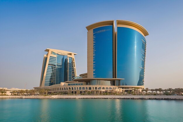 Vue de l'hôtel Four Seasons à la baie de Bahreïn à Manama le 4 janvier 2019