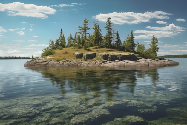 Vue de l'île des pins Générer Ai