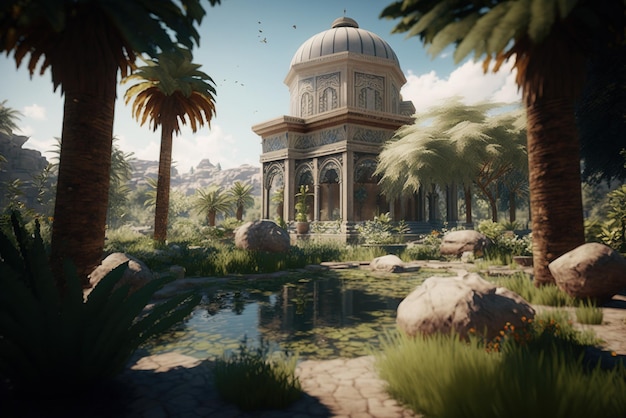 Vue immersive épique du paradis