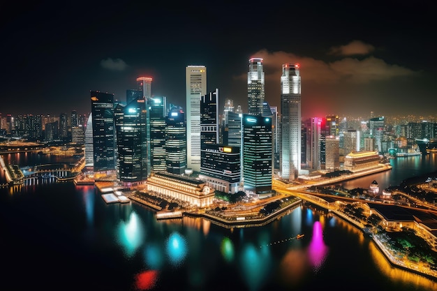 Une vue imprenable sur le magnifique gratte-ciel AI de Singapour