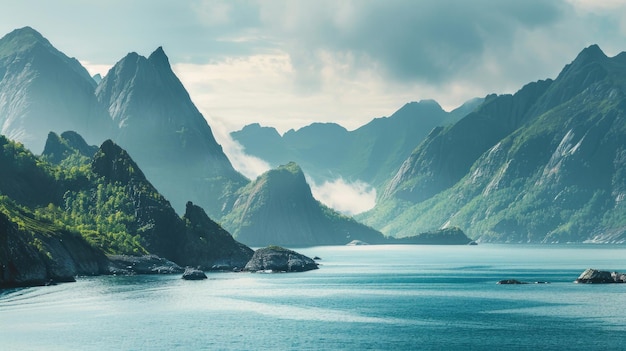 Une vue imprenable sur les montagnes qui croisent l'océan.