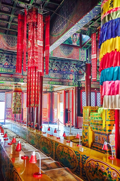 Vue intérieure du temple Yonghegong Lama.Pékin