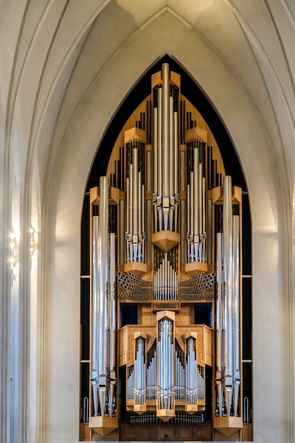 Vue intérieure de l'église Hallgrimskirkja à Reykjavik