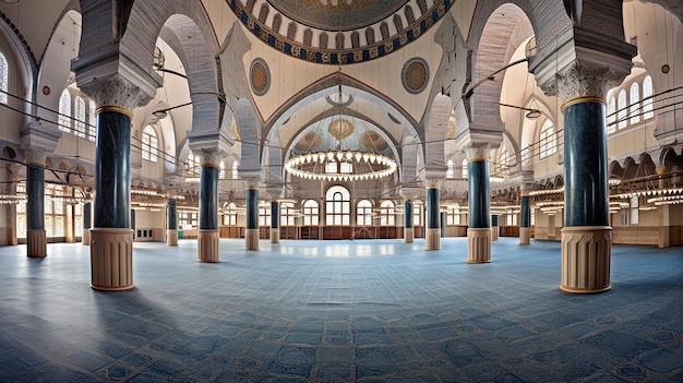 Vue intérieure de la mosquée Camlica à Istanbul Turquie