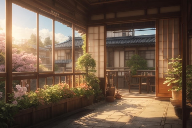 Vue japonaise de la maison