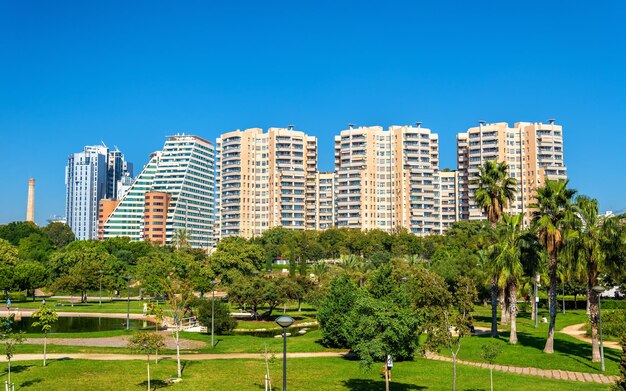 Vue sur les jardins du Turia à Valence - Espagne