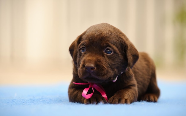 Vue d'un labrador noir qui se repose dans un chenil