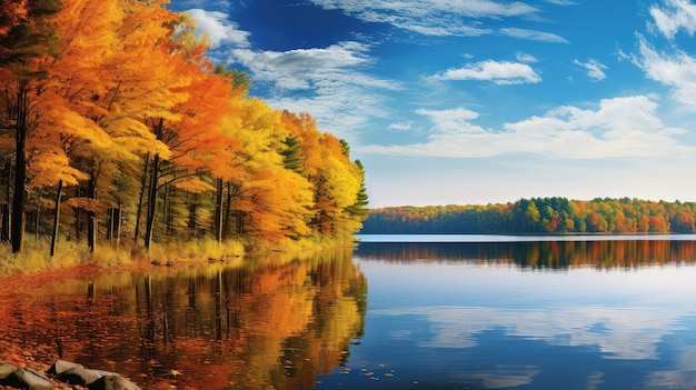 Vue sur le lac d'eau