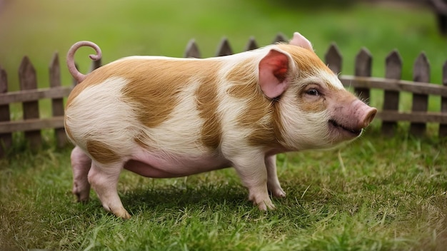 Photo vue latérale du mini-cochon de göttingen