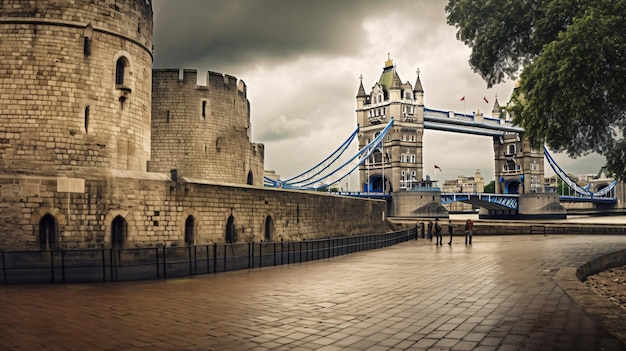 Vue latérale du Tower Bridge, une structure victorienne