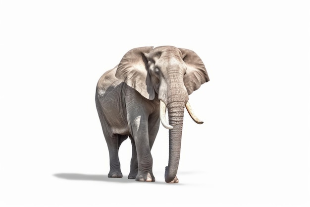 une vue latérale d'un éléphant africain isolé sur un fond transparent