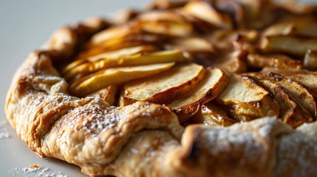 Vue latérale d'une Galette à pommes rustique sur fond blanc