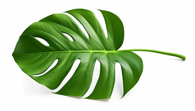 Vue latérale isolée Feuille de Monstera