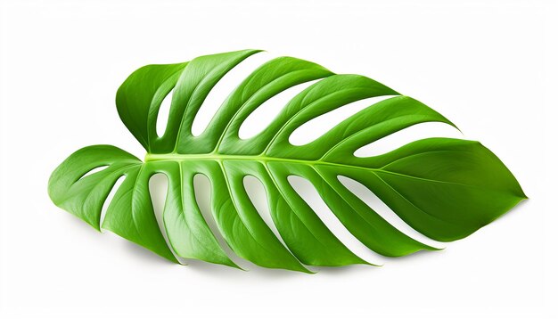 Vue latérale isolée Feuille de Monstera