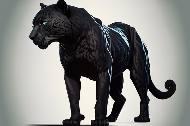 Vue latérale de la mascotte Black Panther