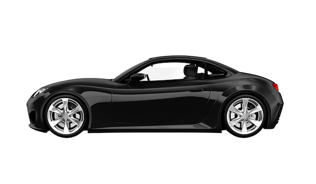 Vue latérale d'une voiture de sport noire en 3D