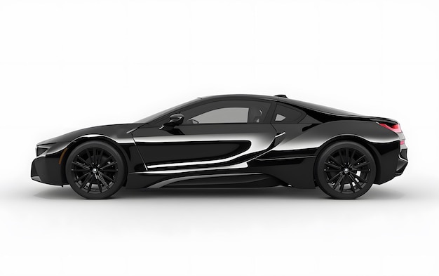Vue latérale de voiture de sport noire