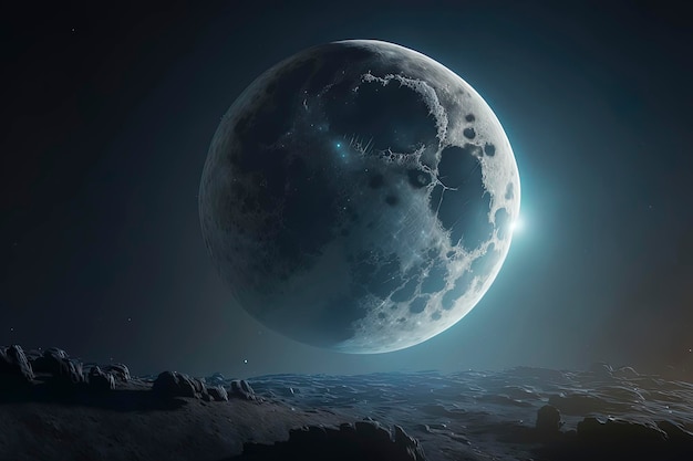 Vue de la lune dans l'espace AIGenerated